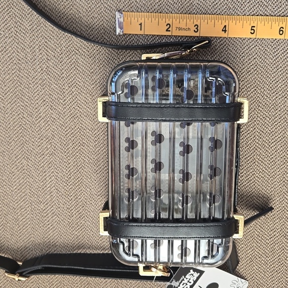 Disney Mickey Mouse Clear 7" x 5" Zip and Snap Purse with Adjustable Strap - Picture 9 of 9